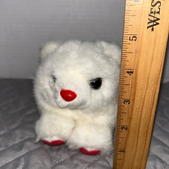 Puffkins Hugs the Bear Red Heart Paws Small 4” Plush Swibco 1994 Vtg w/Ear Tag - Picture 7 of 8